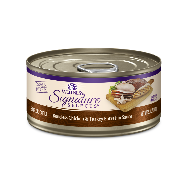 (6罐5.3oz@$24.5) Wellness Signature 無穀物 雞肉火雞肉絲 (啡)