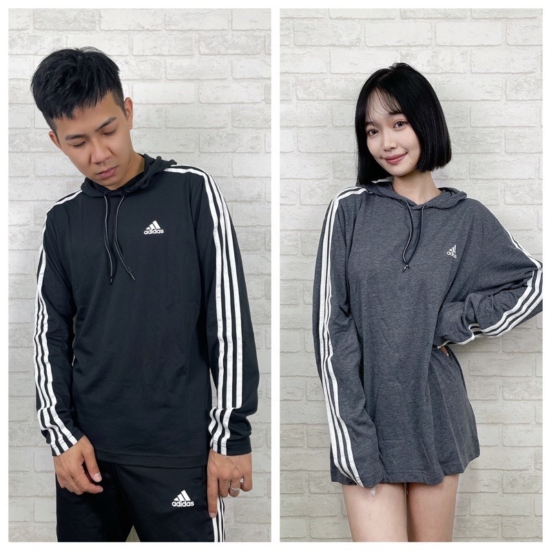 Adidas 愛迪達 經典三線 薄帽T 長袖上衣 帽T