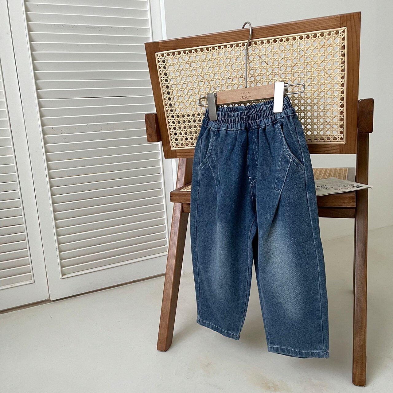 GUA_復古刷色直筒牛仔褲_G1001