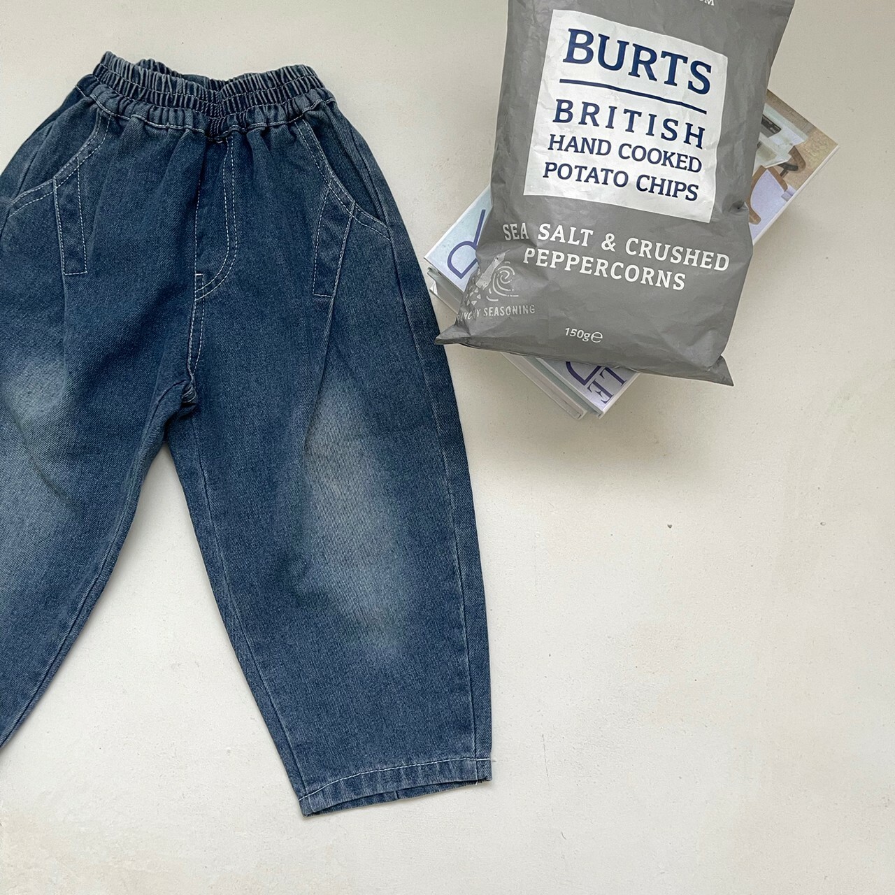 GUA_復古刷色直筒牛仔褲_G1001