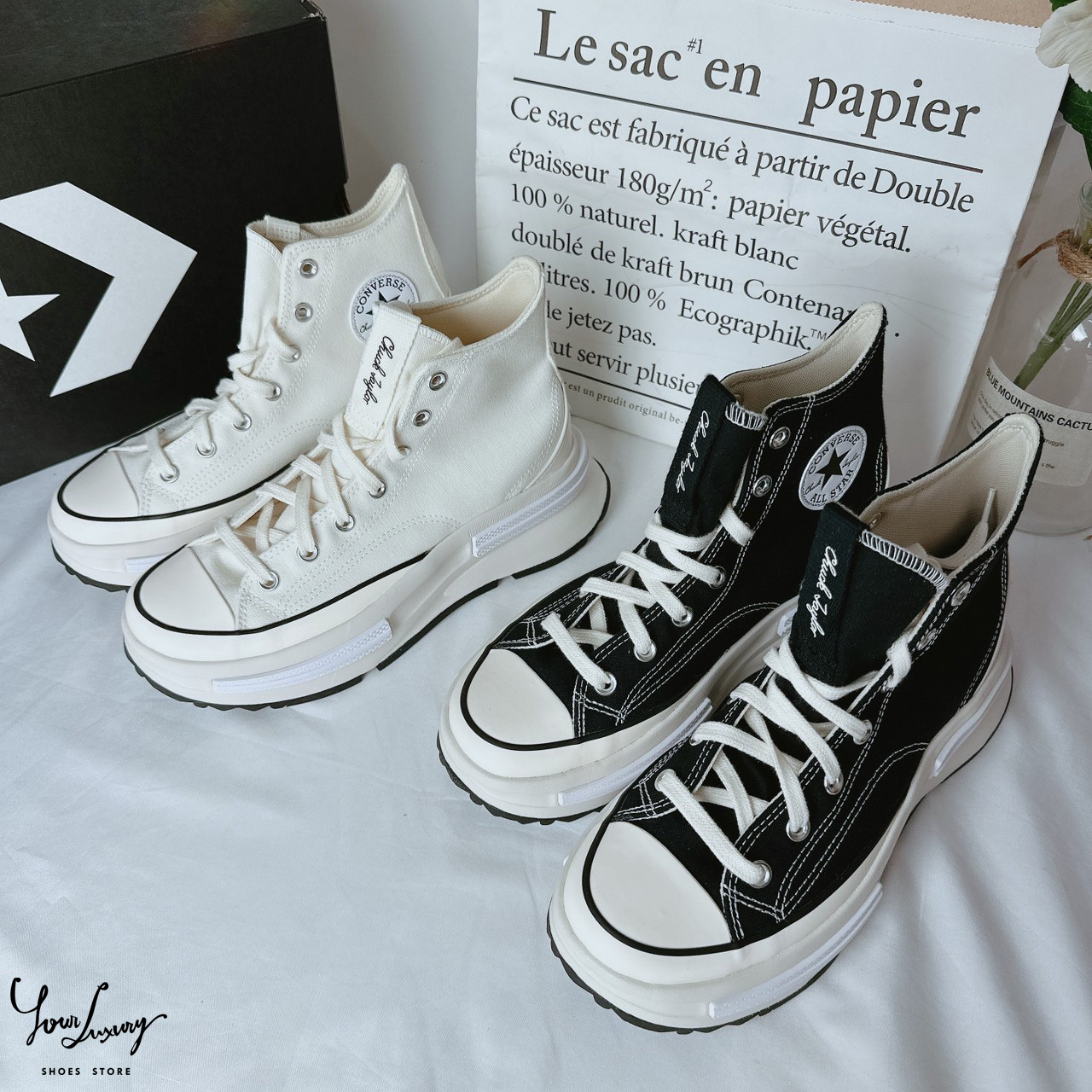 【Luxury】現貨 Converse Run Star Legacy CX 超厚底  斜角造型 帆布鞋 老爹鞋 增高 夾心厚底帆布鞋 黑色 白色 A00868C A00869C