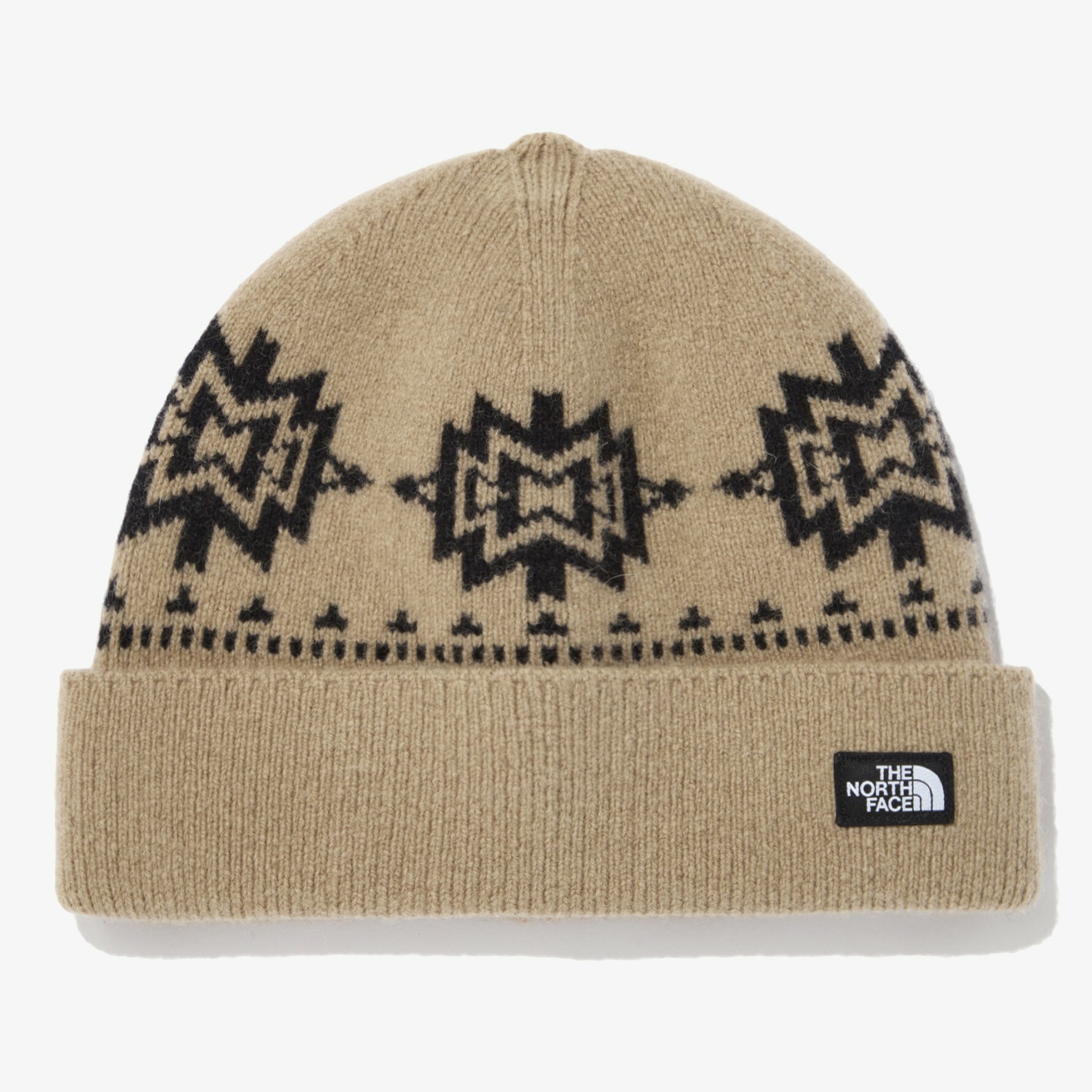 THE NORTH FACE 民族風 圖騰 羊毛 毛帽 卡其 針織毛帽 NE3BN55B