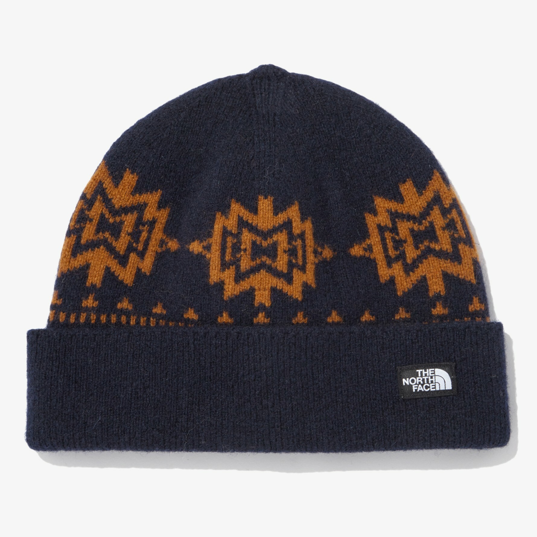 THE NORTH FACE 民族風 圖騰 羊毛 針織毛帽 深藍 NE3BN55E
