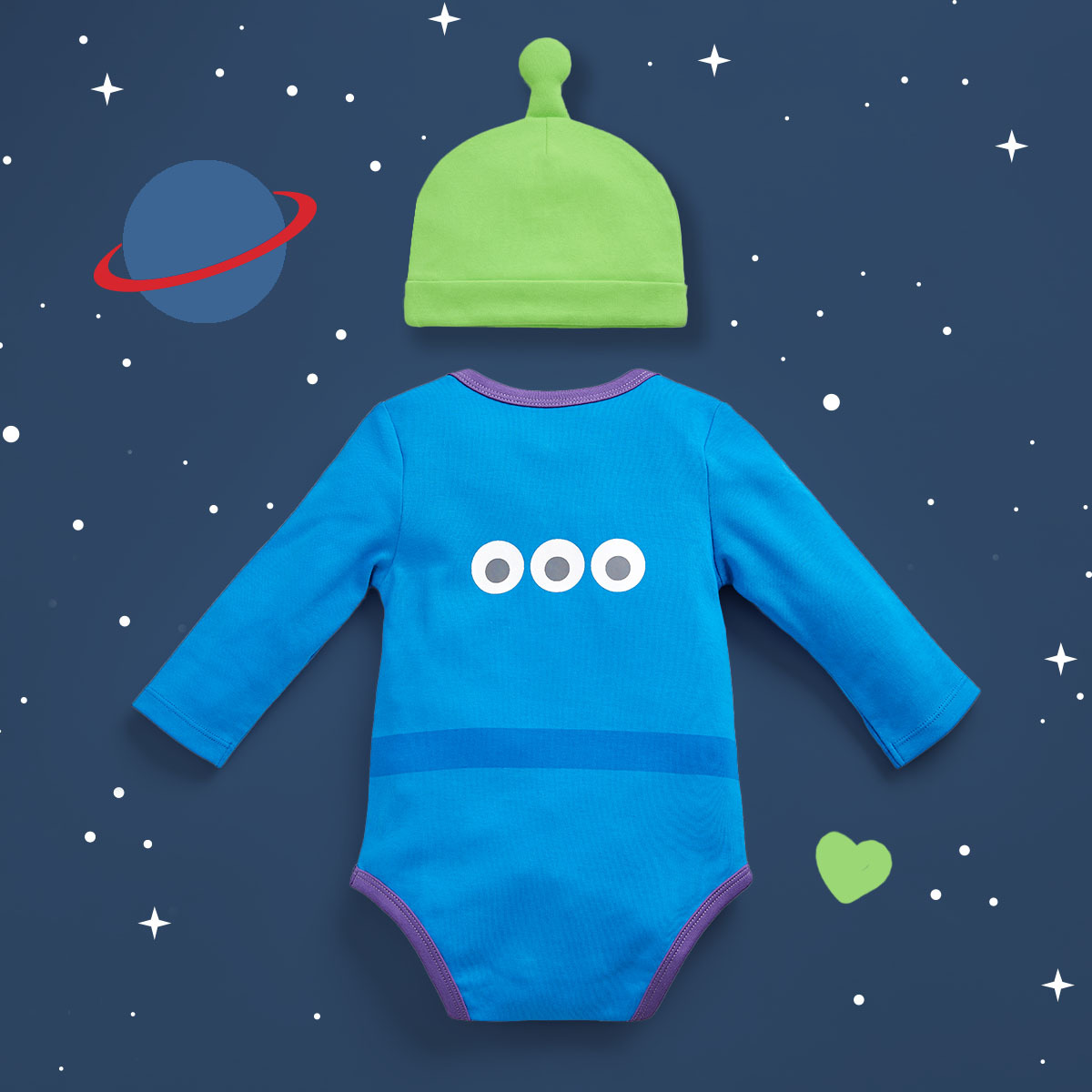 OMYMONSTER - Hello World 長袖包屁衣連帽套裝