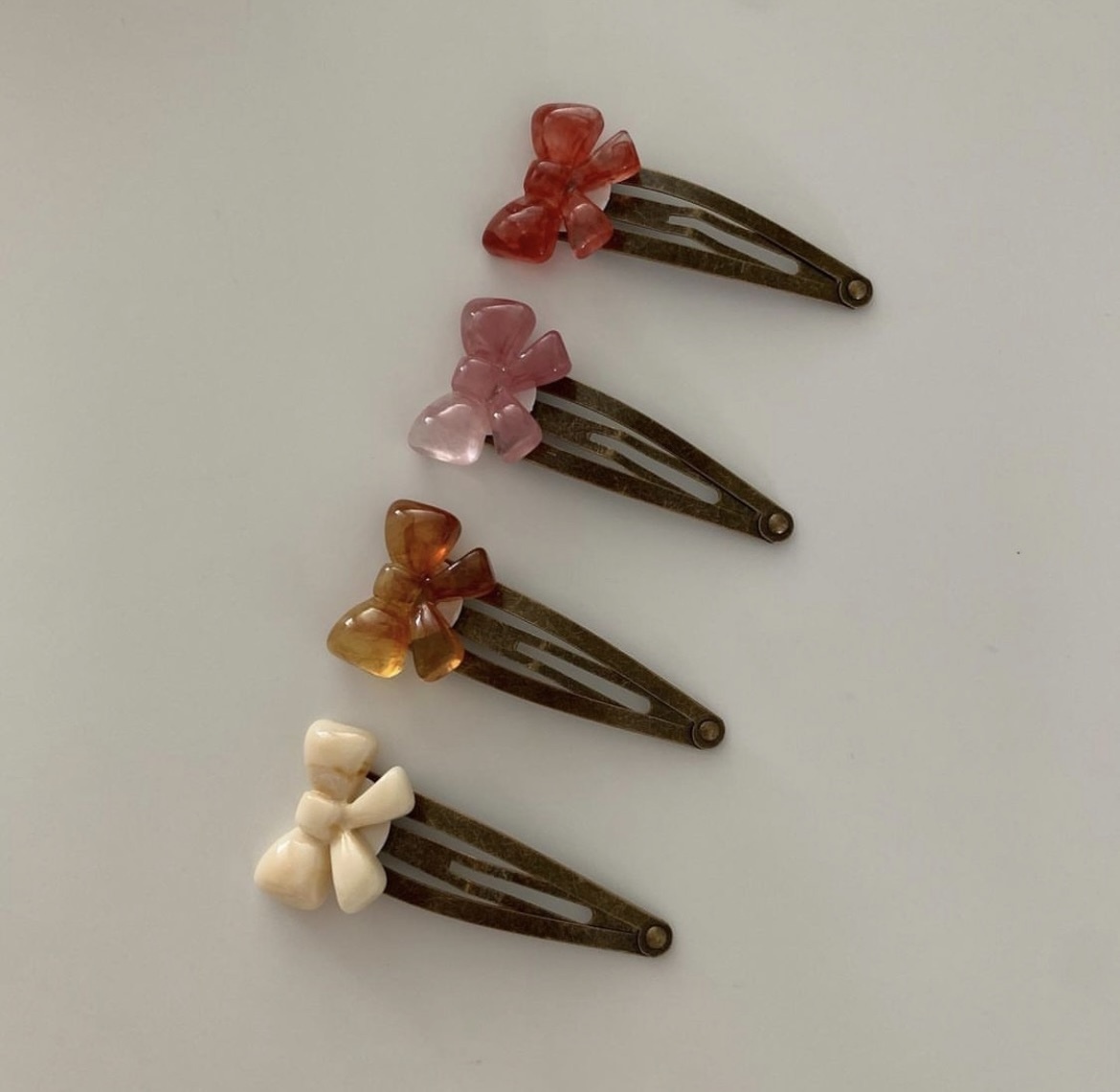 大理石緞帶髮夾