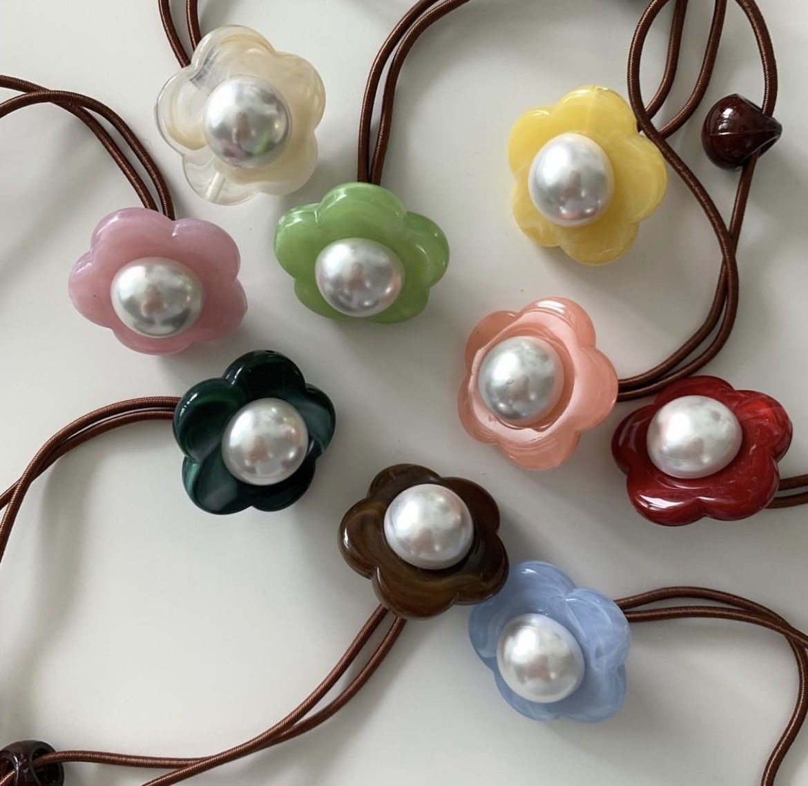 大理石花朵綁髮(1個)