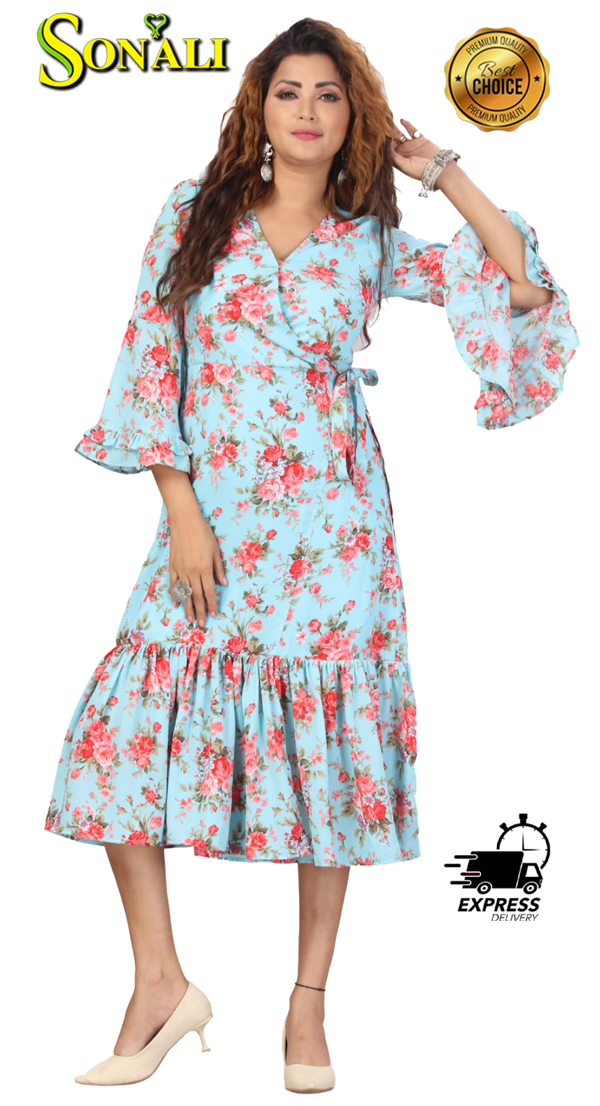 Sonali Premier Quality Women's Casual Dress Collections (Style and Color Refer Image) - Knee Length Dresses