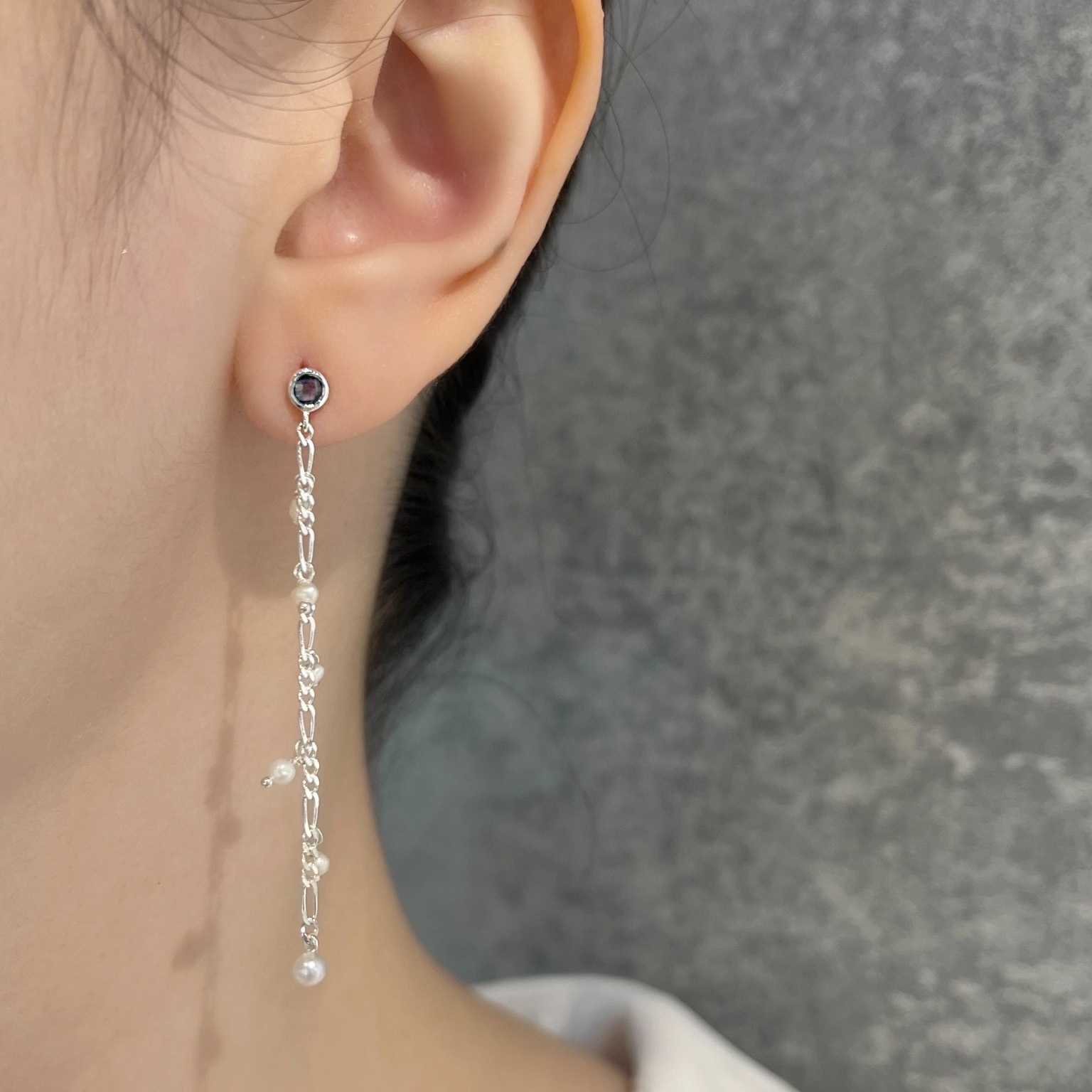 Mermaid小圓倫敦托帕珍珠耳鍊