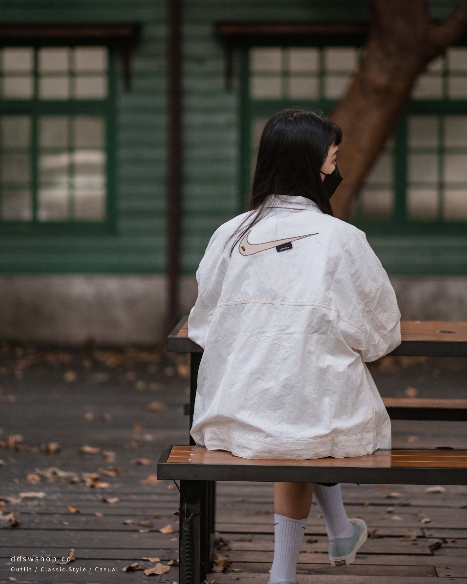 "代購" Nike NSW Swoosh 外套 咬標 工裝外套 夾克 縫線 黑色 DM6204-010 白色 DM6204-100