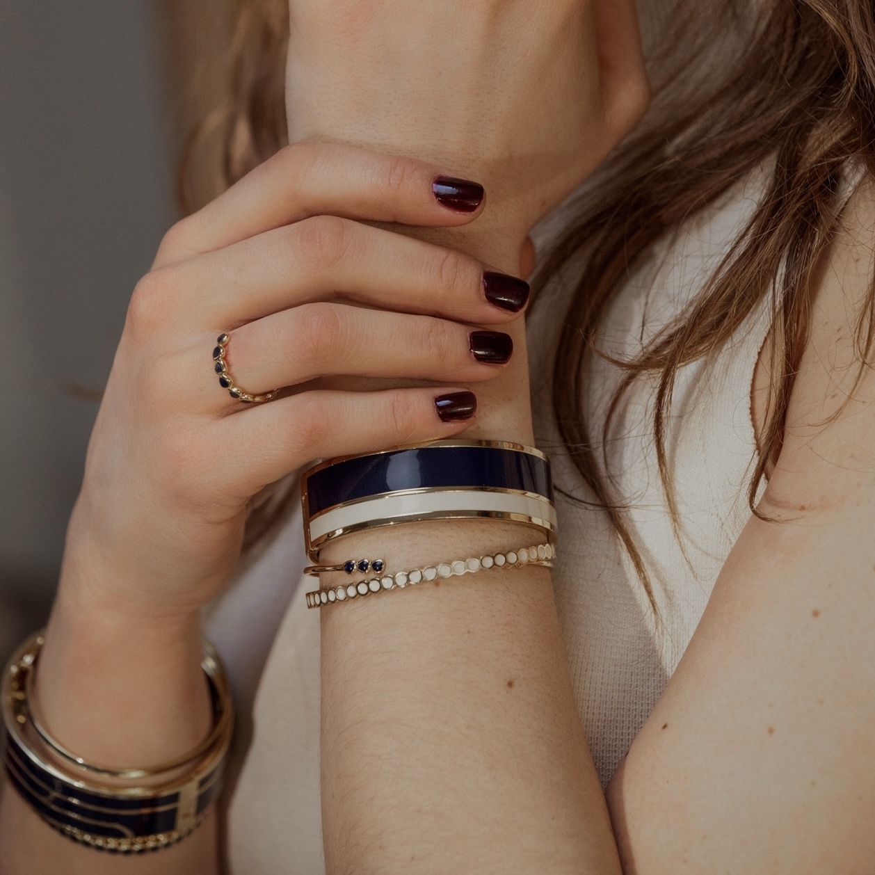 法國 Bangle Up LUMI 半開口滿版琺瑯鍍金手環