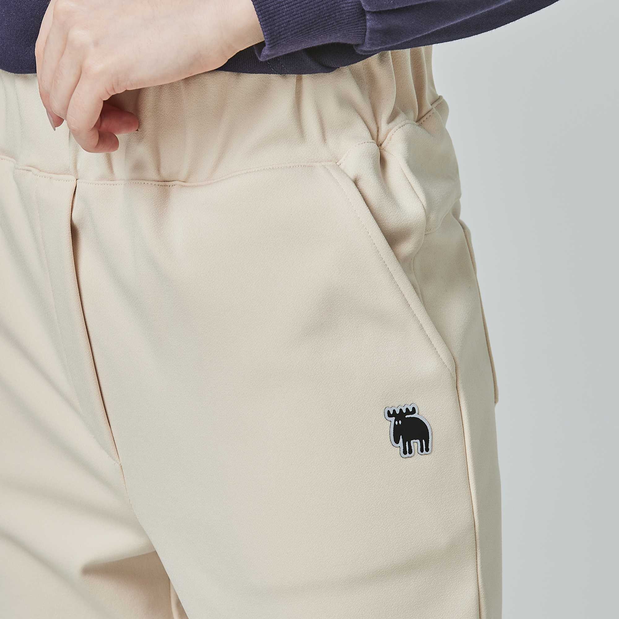 moz Swedish moose micro-bristle technology composite elastic casual pants-white