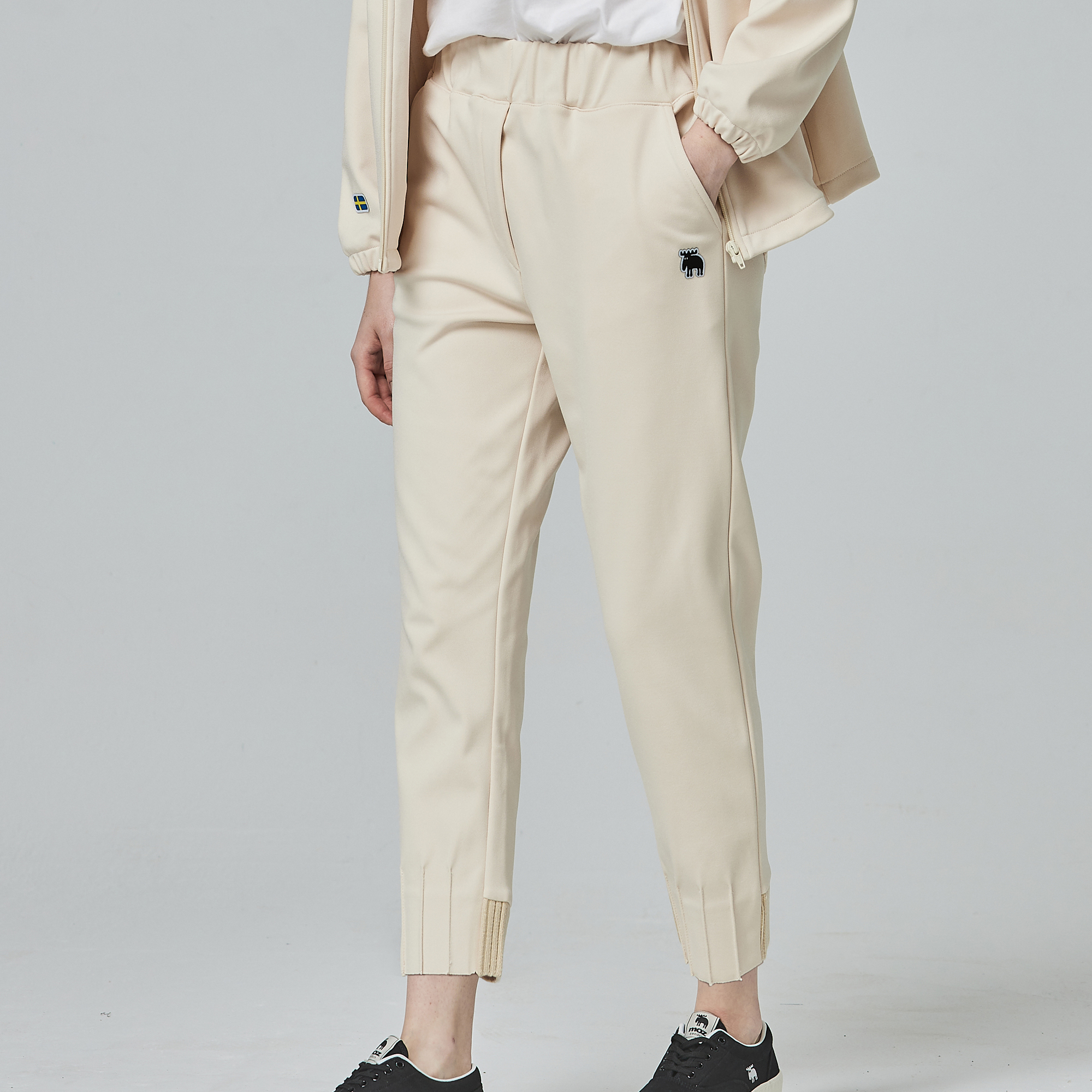 moz Swedish moose micro-bristle technology composite elastic casual pants-white