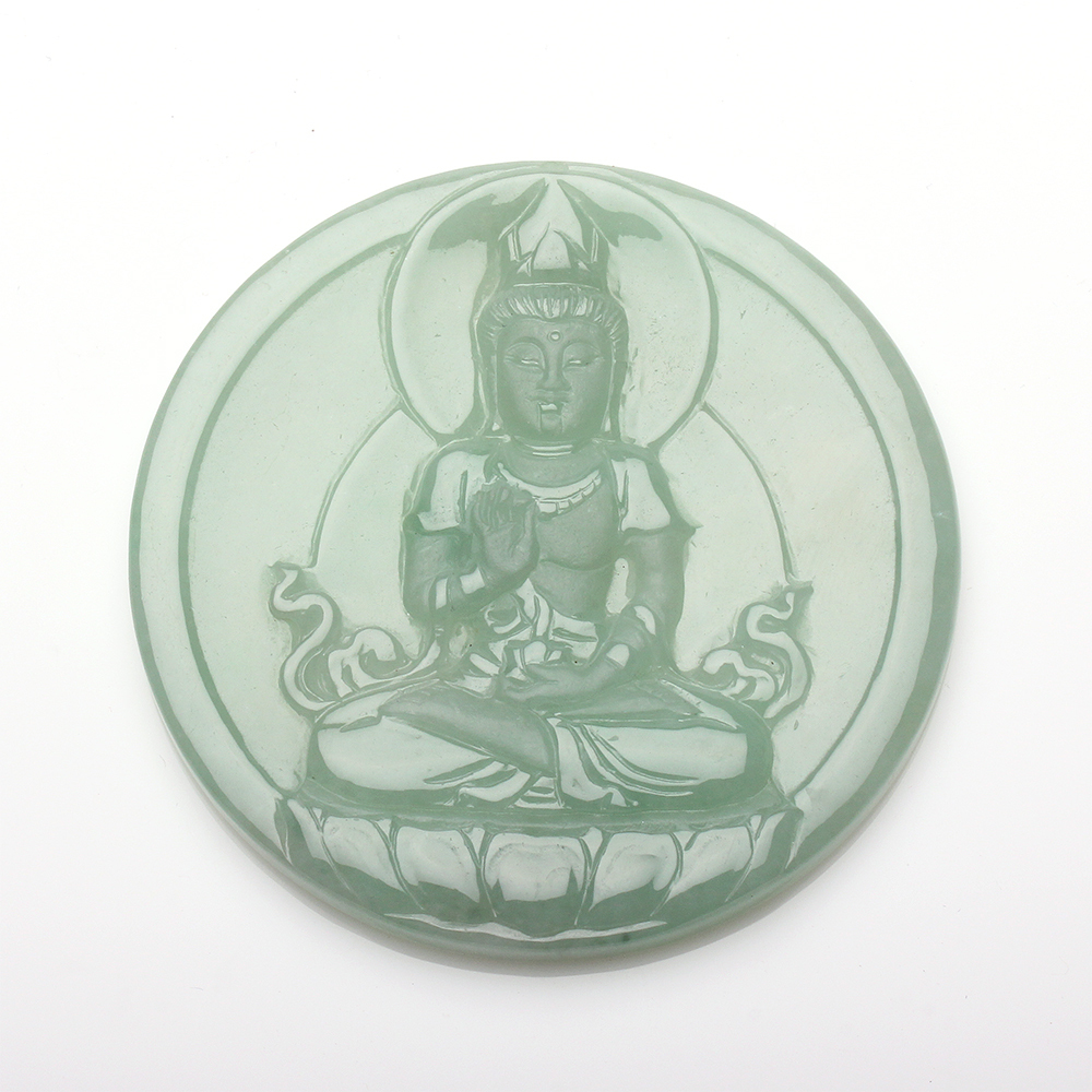 【雅紅珠寶】天然湖水綠翡翠項鍊-釋迦牟尼佛-N0341