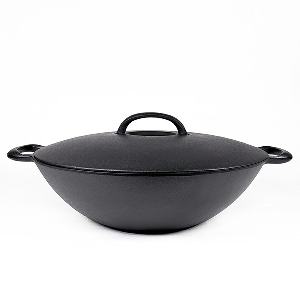 【岩鑄】鑄鐵中華鍋-32cm(附鐵蓋)