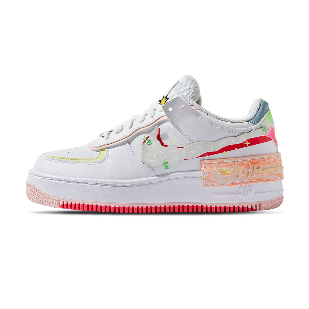 Nike Air Force 1 Low Shadow 女 白粉 馬卡龍 解構 運動 休閒鞋 DV1364-111