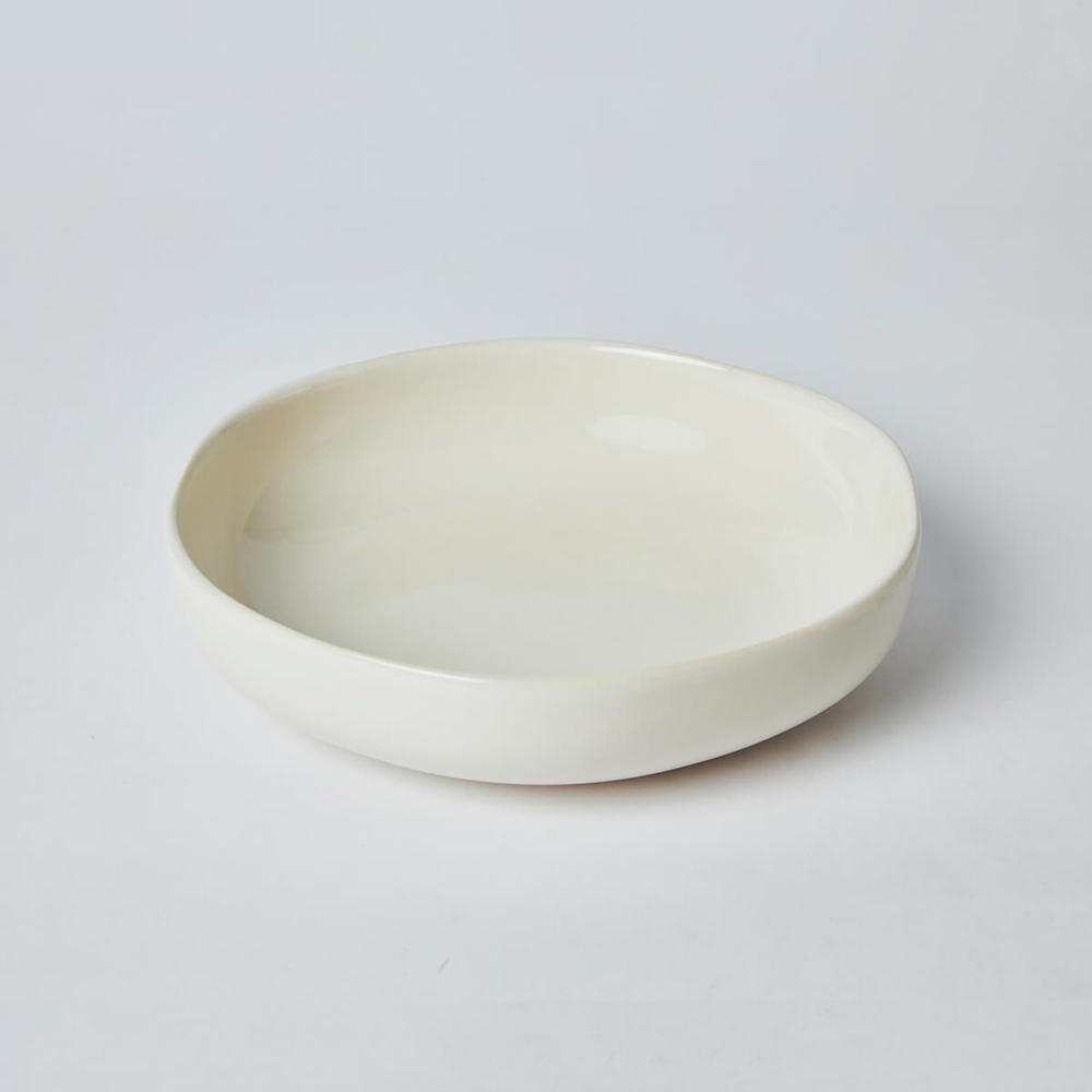 KOGA │ 陶質六角深盤 (鶯白)