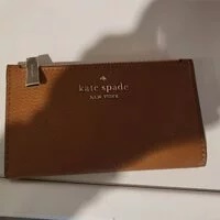 [S] KATE SPADE WLR00395 LEILA PEBBLED LEATHER SMALL SLIM BIFOLD WALLET,WARM GINGE, 767883201244 (SKS211)
