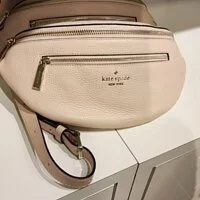 [S] KATE SPADE WKR00306 LEILA PEEBLED LEATHER BELT BAG,ROSE SMOKED, 196021118395 (SKS223)