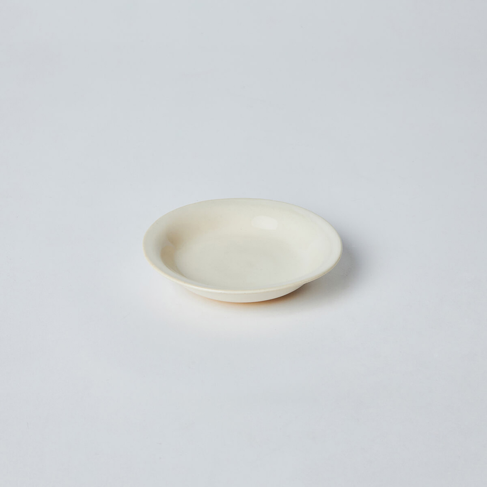 KOGA │ 陶質圓形醬碟 (鶯白)
