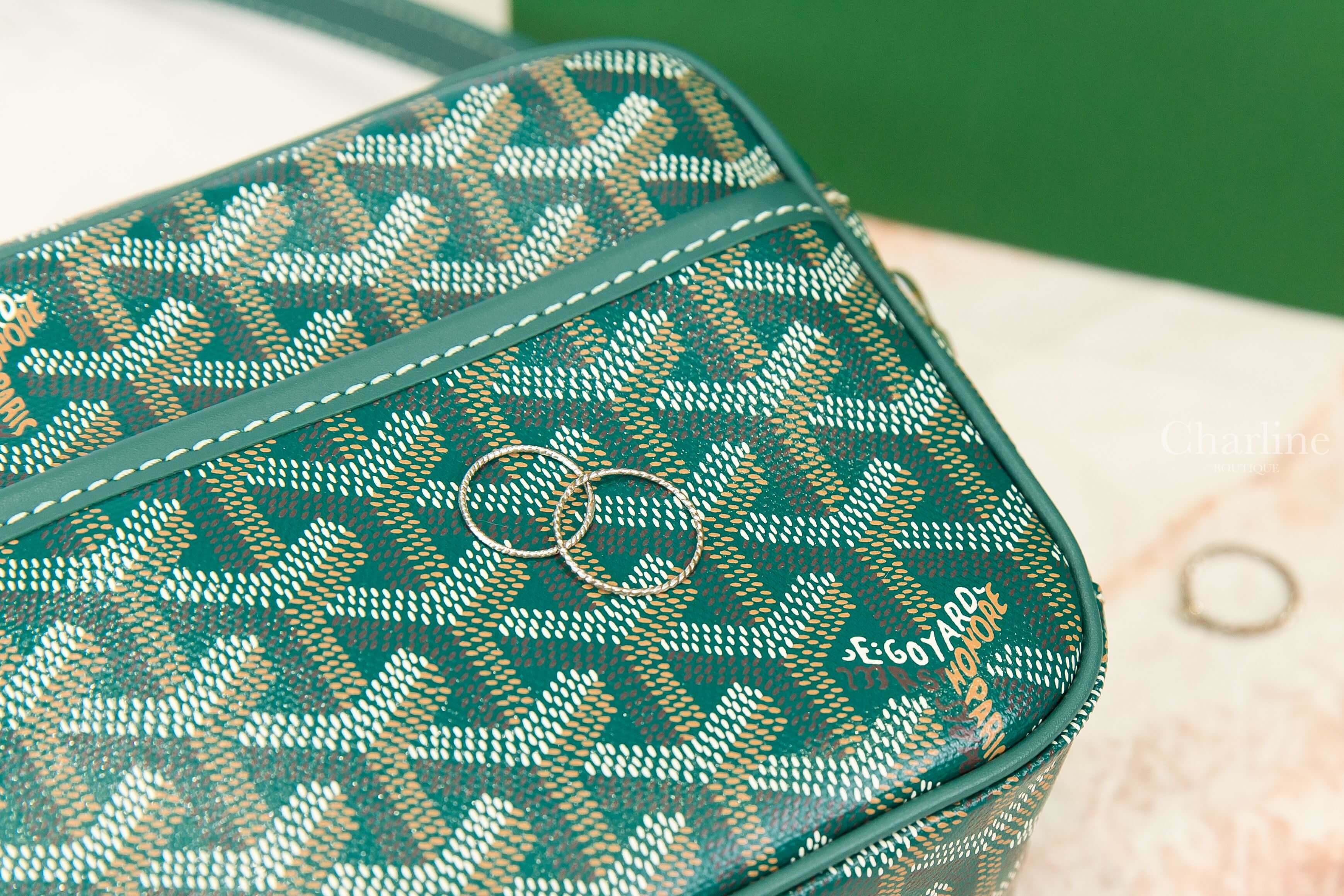 Goyard Cap-Vert PM Bag 綠色帆布小牛皮黃色內裡肩背包