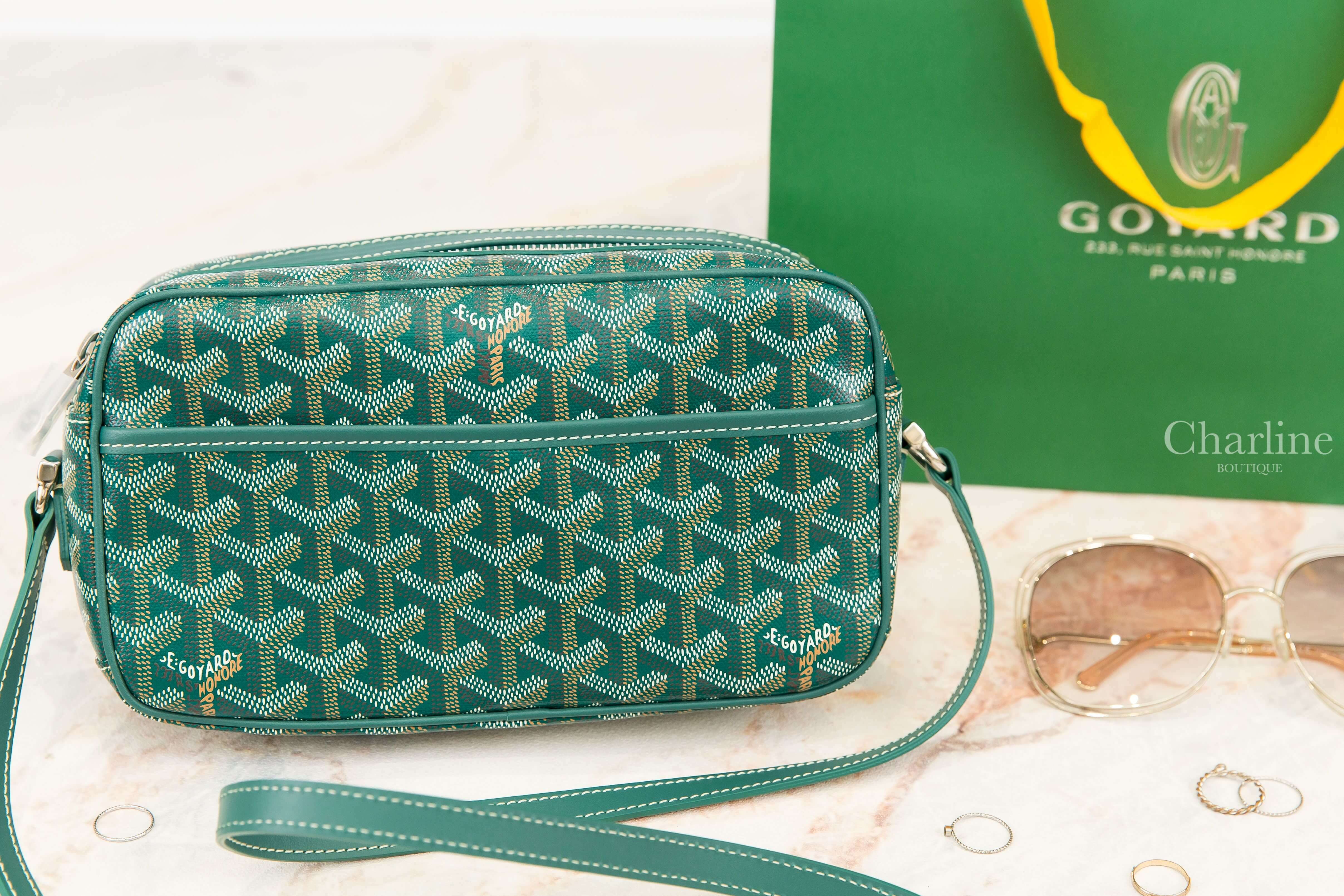 Goyard Cap-Vert PM Bag 綠色帆布小牛皮黃色內裡肩背包