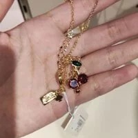 [S] KATE SPADE O0RU2559 MA CHERRIE CHERRY PENDANT NECKLACE,MULTI, 98686702837 (SKS249)