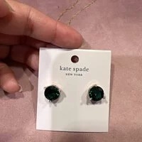 [S] KATE SPADE O0RU3081 RISE AND SHINE STUDS EARRING,GREEN, 196021118029 (SKS250)