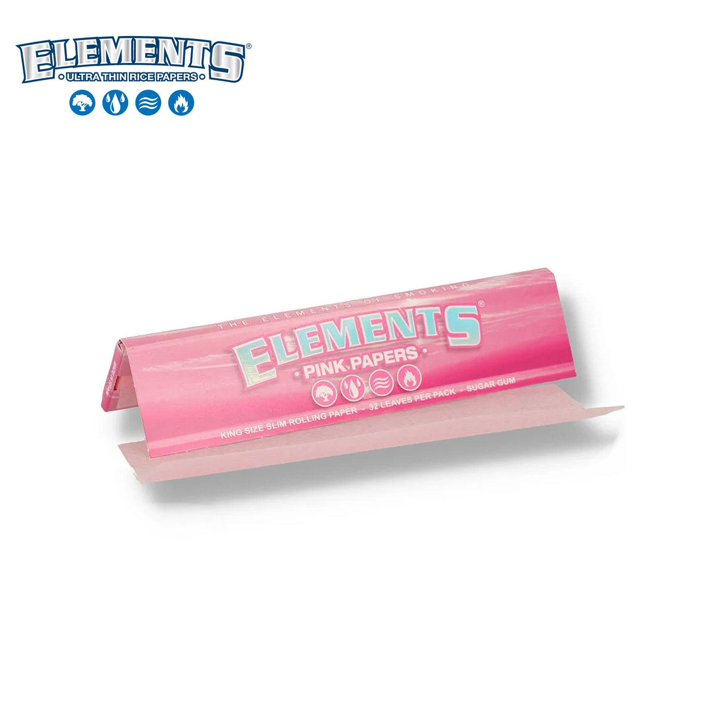 🇪🇸 Elements -（KingSize Slim）Pink Rolling Papers 粉紅捲煙紙（32入）