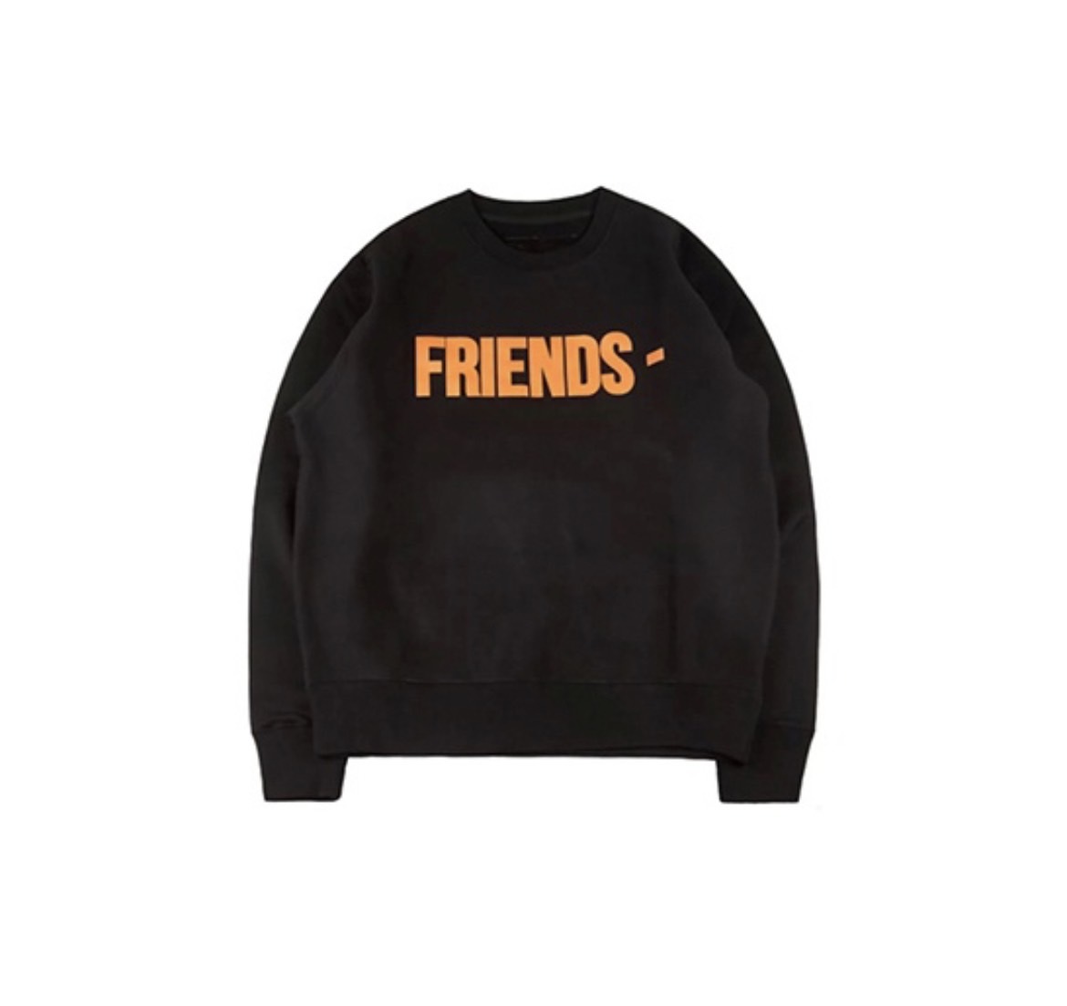 VLONE FRIENDS Black Orange Logo Sweatshirt Long Sleeves