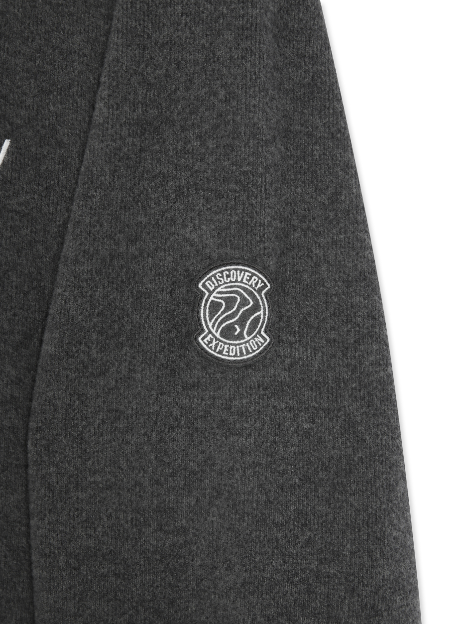 Discovery 針織合身 小LOGO 長袖 大學T 灰色 男