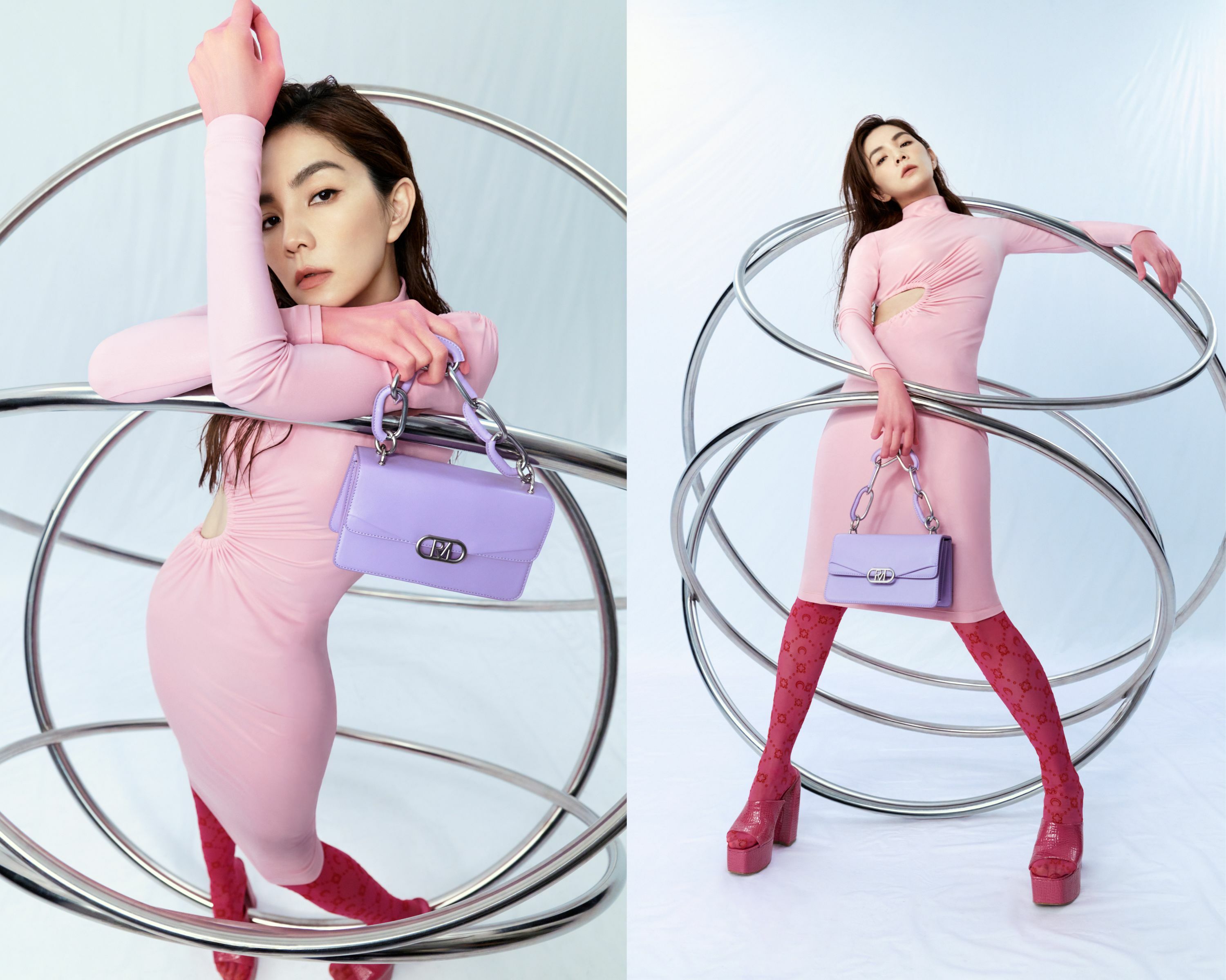 一目瞭然的方形剪裁及穿皮金屬粗鍊帶元素  象徵著獨我、率性的中性風格