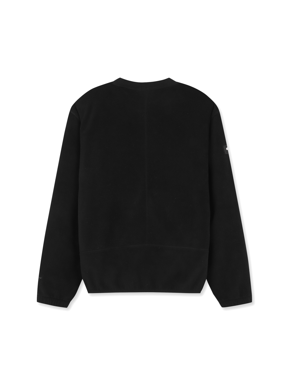 Discovery 抓絨 小LOGO 長袖 大學T 黑色 男