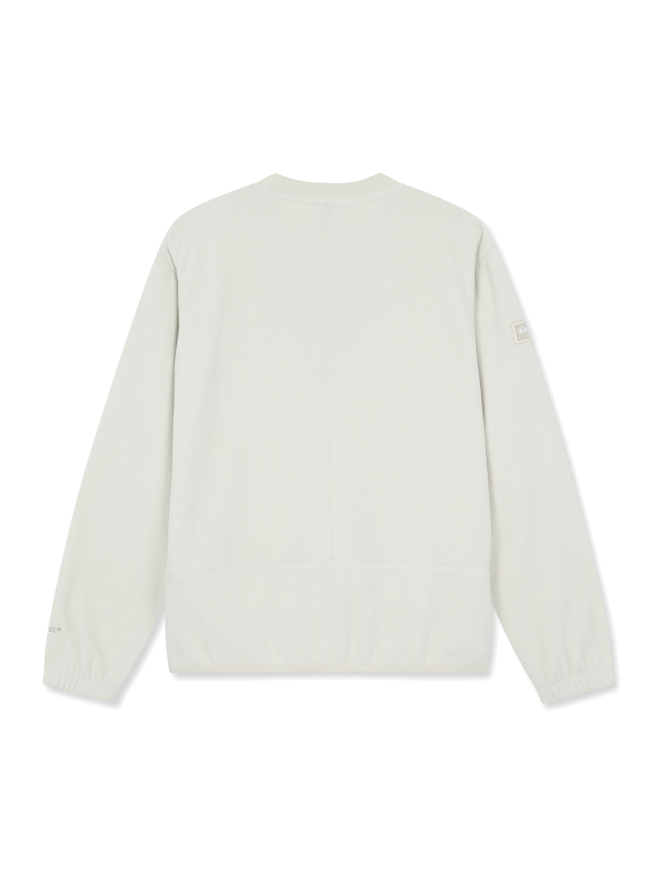 Discovery 抓絨 小LOGO 長袖 大學T 白色 男