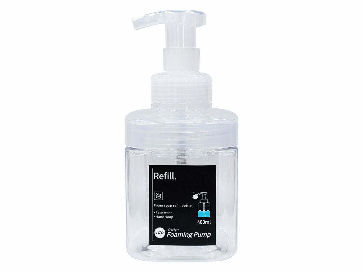 1dp寬口按壓泡沫瓶/方形透明款400ml