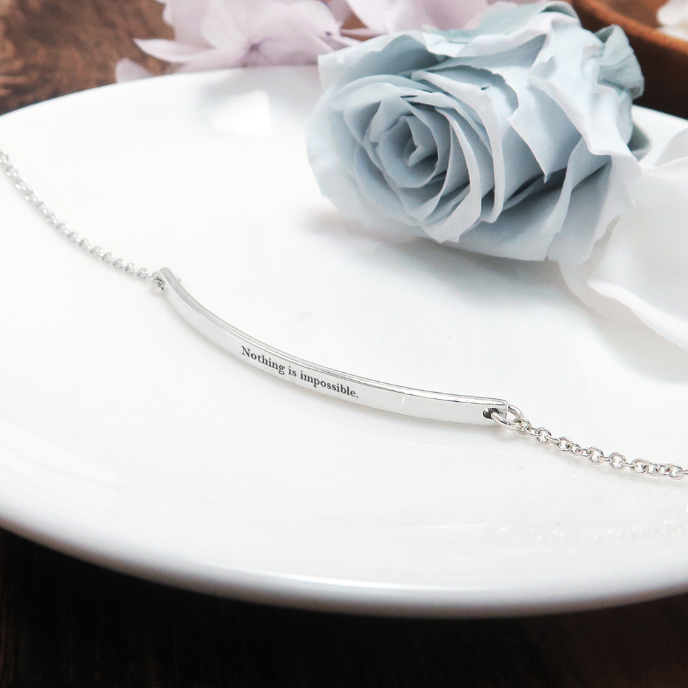 小微笑純銀手鍊 客製化刻字訂製手鍊