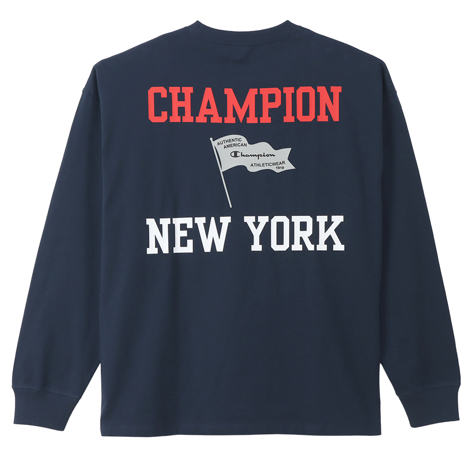 男款-CASUAL系列 印花LOGO 長袖上衣-深藍（C3-W416-370）