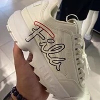 [S] FILA DISRUPTOR 2 SCRIPT UNISEX SNEAKERS, WHITE/RED/BLACK, 1FM00863-113 (SFL95) FINAL SALES