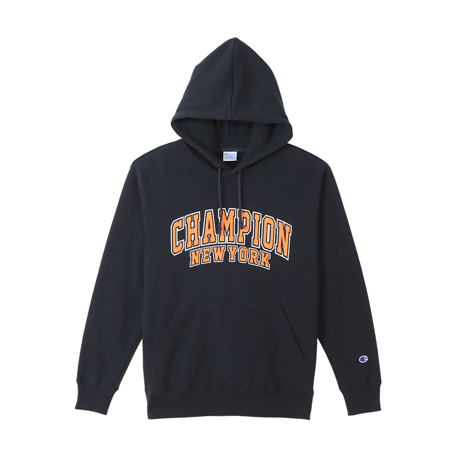 男款 -BASIC 印花LOGO連帽衛衣-深藍（C3-W117-370）