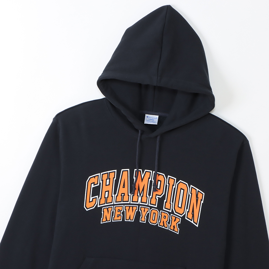 男款 -BASIC 印花LOGO連帽衛衣-深藍（C3-W117-370）