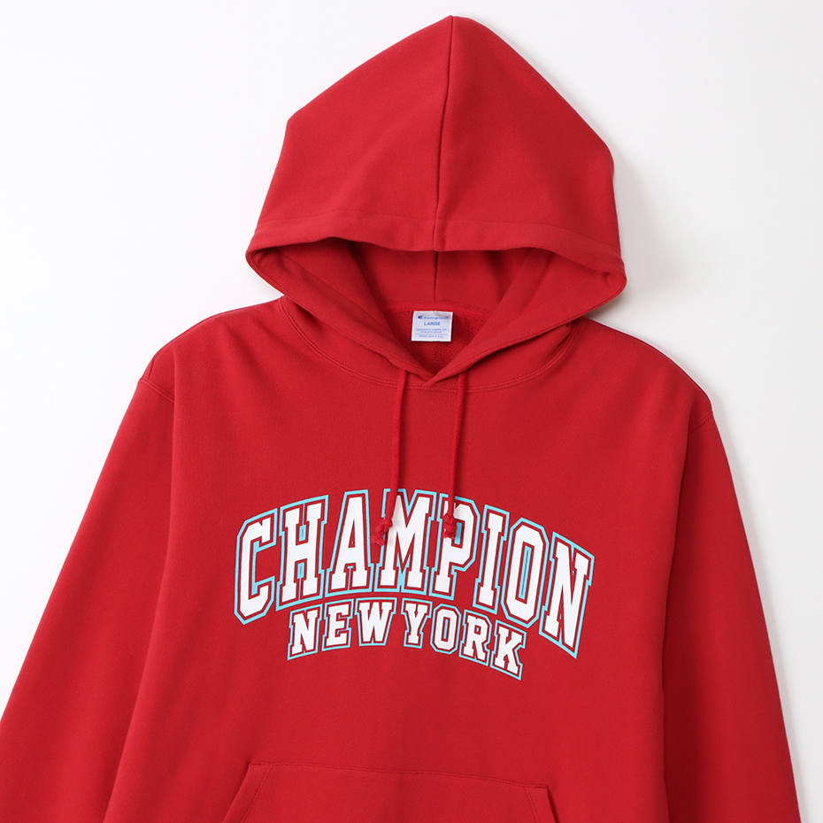 男款 -BASIC 印花LOGO連帽衛衣-紅色（C3-W117-942）