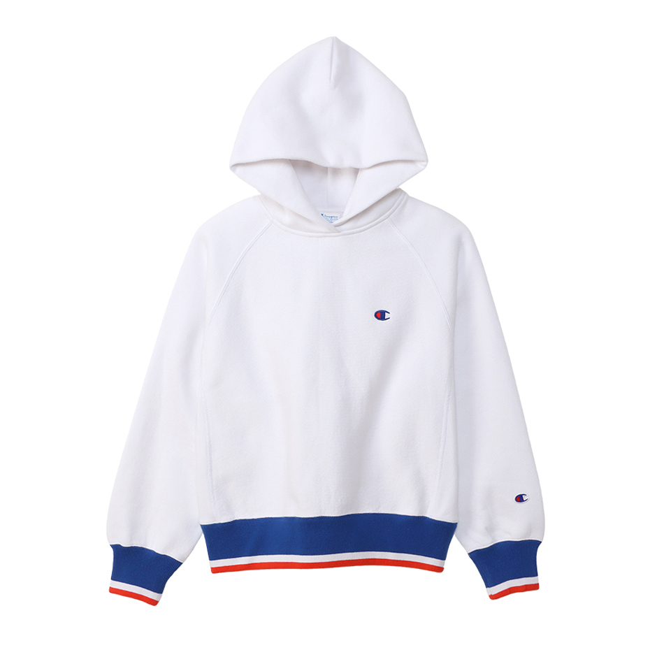 女款-CASUAL 連帽上衣 草寫LOGO11.5oz連帽Tee-白色（CW-W106-010）