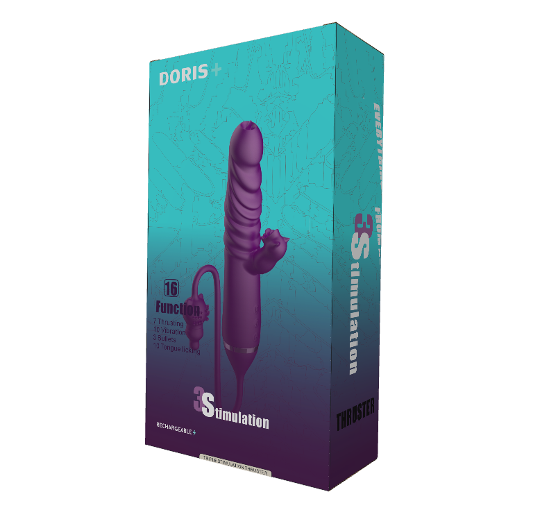 〔釋放無限快感〕PureJoy 惡魔貓咪三用震動捧 (桃紅色)