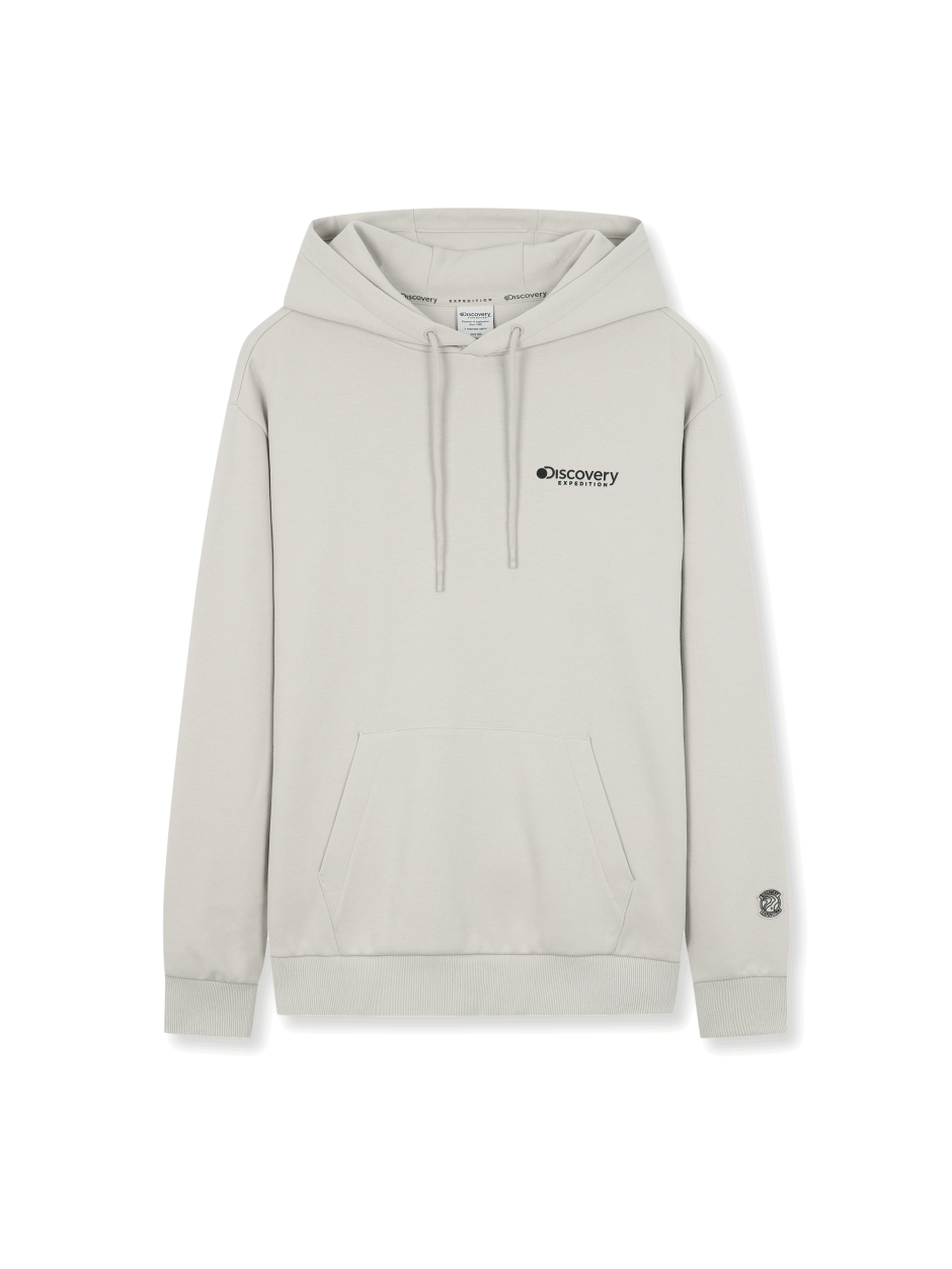 Discovery 經典款 小圖騰 長袖  帽T 米色 男