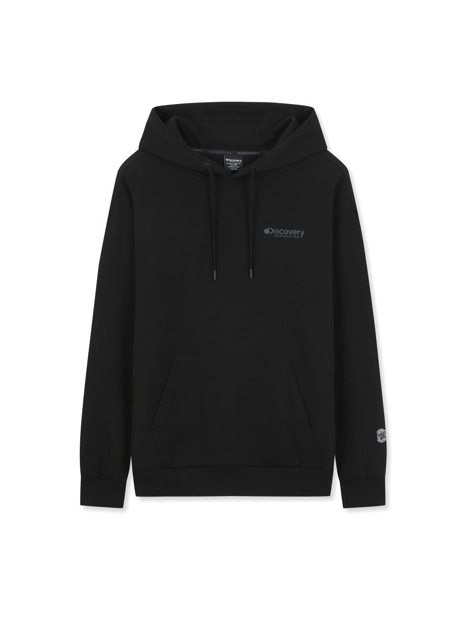Discovery 經典款 小圖騰 長袖  帽T 黑色 男
