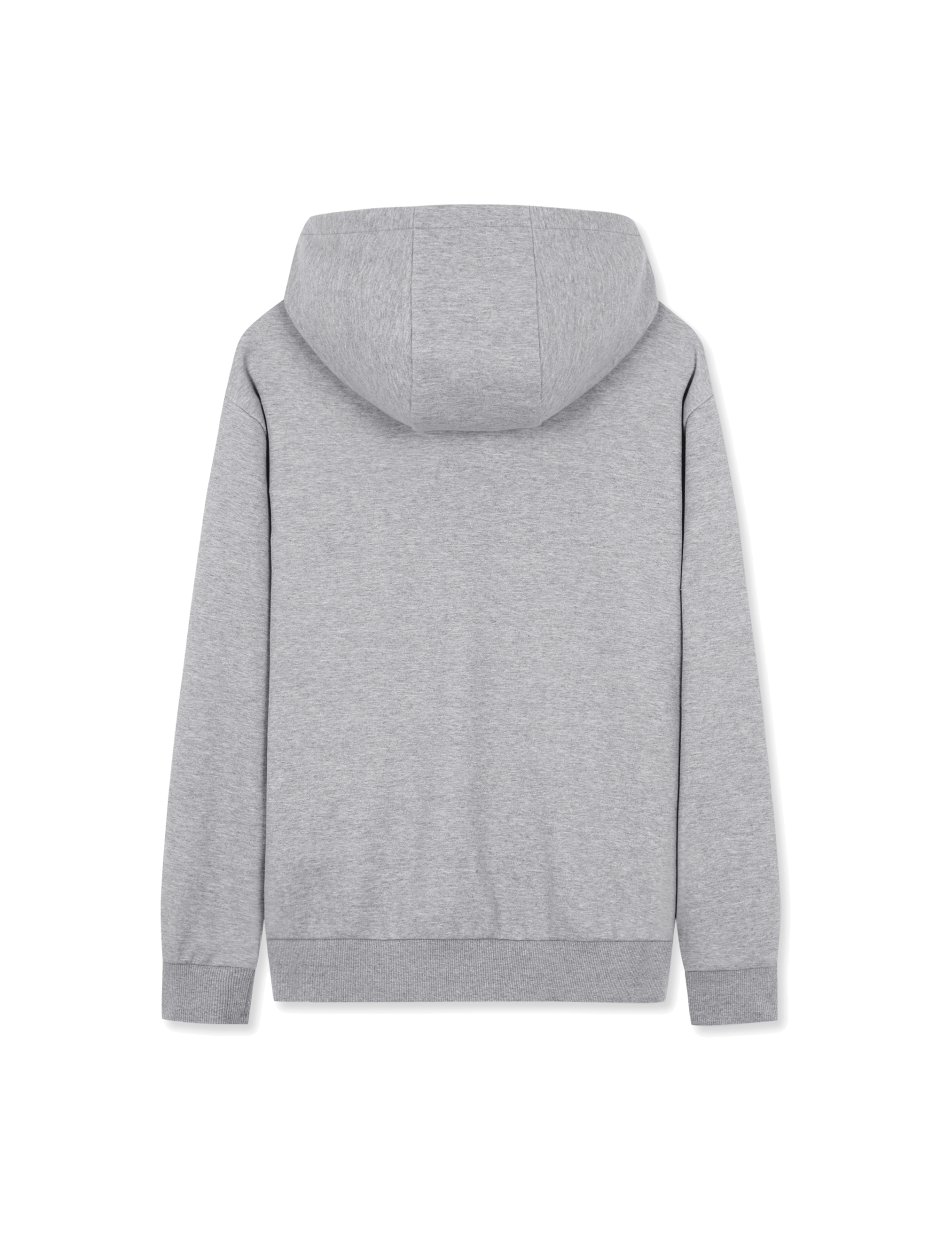 Discovery 經典款 小圖騰 長袖  帽T 灰色 男