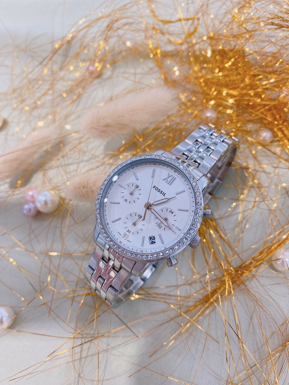 【Fossil】奢雅三眼計時腕錶 ES5217 36mm 現代鐘錶