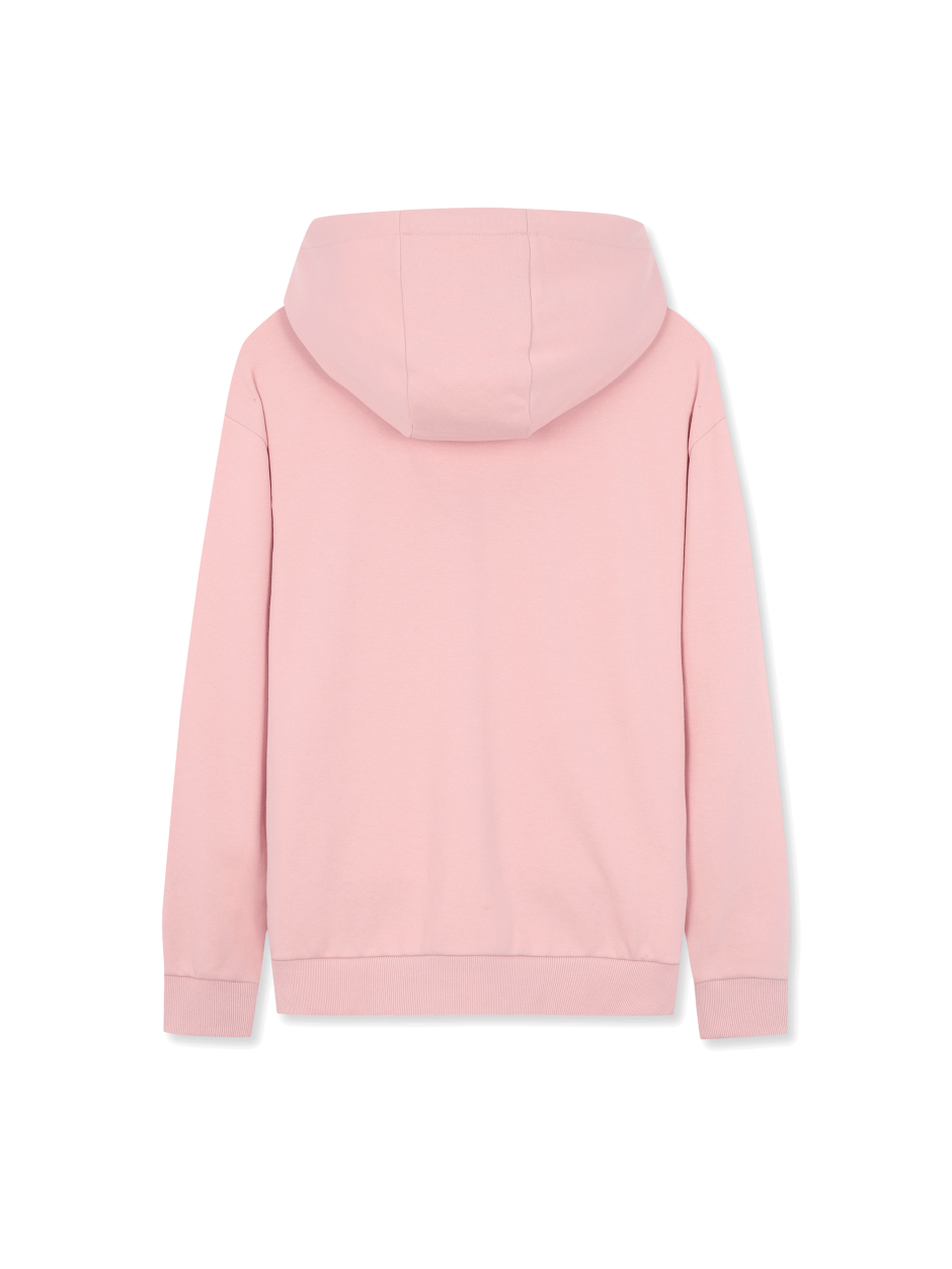 Discovery 經典款 小圖騰 長袖  帽T 粉色 男