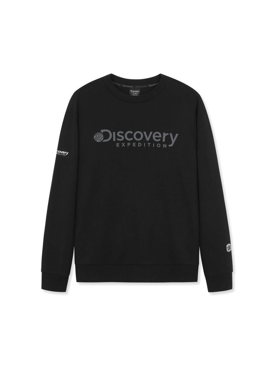 Discovery 經典款 大LOGO 長袖  大學T 黑色 男