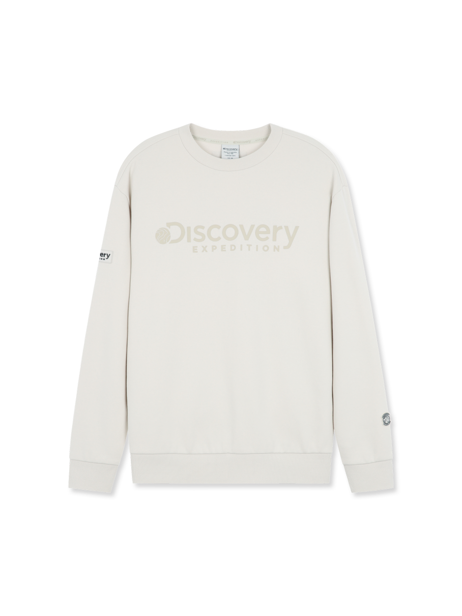 Discovery 經典款 大LOGO 長袖  大學T 象牙色 男