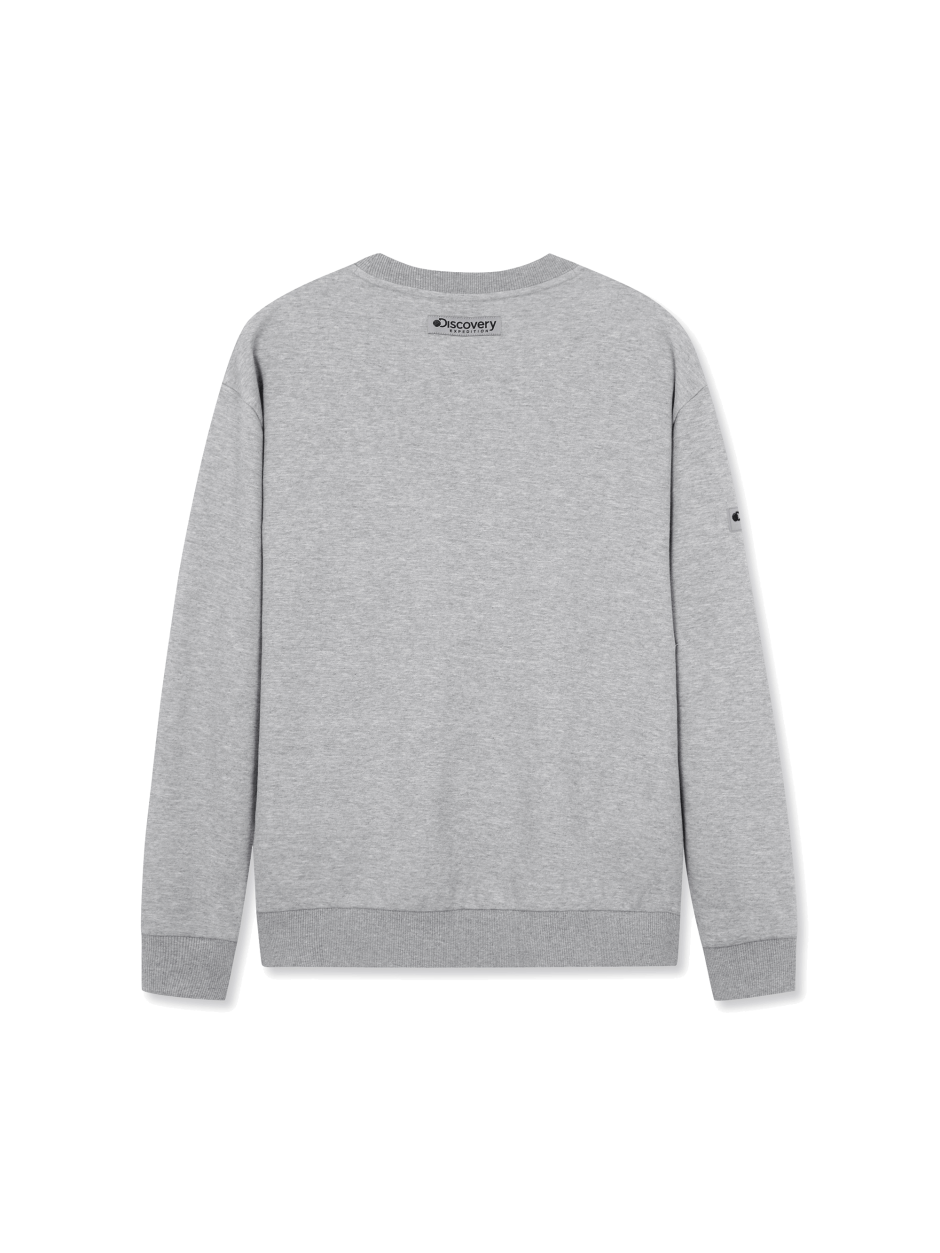 Discovery 經典款 大LOGO 長袖  大學T 灰色 男
